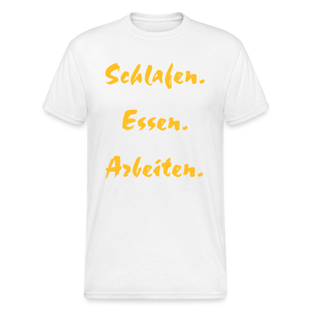SSW1977 Tshirt Schlafen Essen Arbeiten - weiß