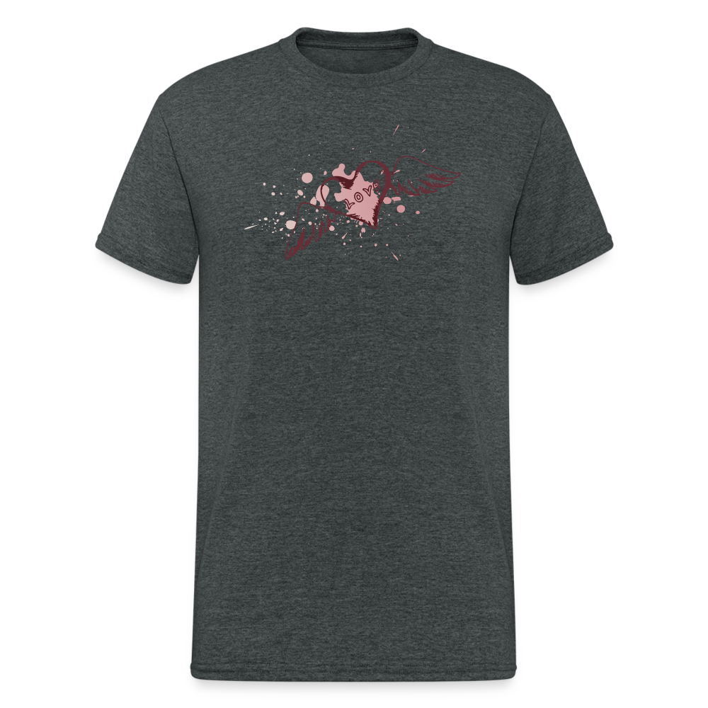 SSW1993 Tshirt heart with wings - Dunkelgrau meliert