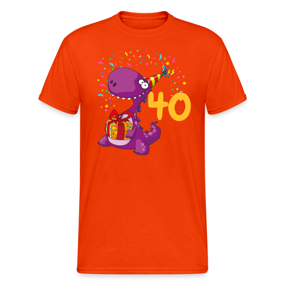 SSW2057 Tshirt Birthday dino 40 - kräftig Orange