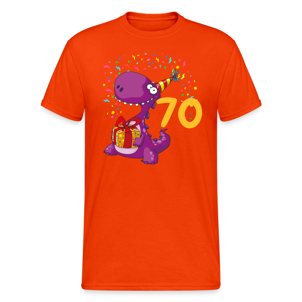 SSW2061 Tshirt Birthday dino 70 - kräftig Orange