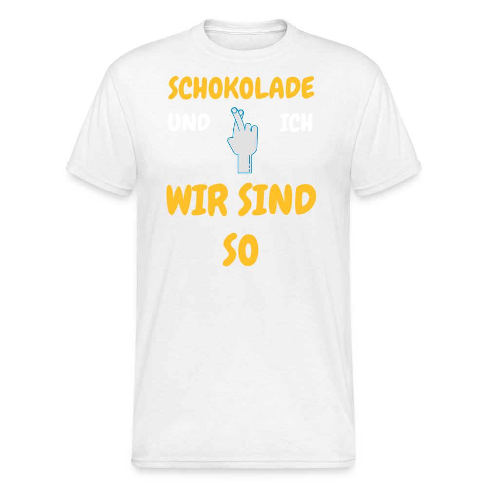 SSW2074 Tshirt SCHOKOLADE UND ICH WIR SIND SO - Weiß