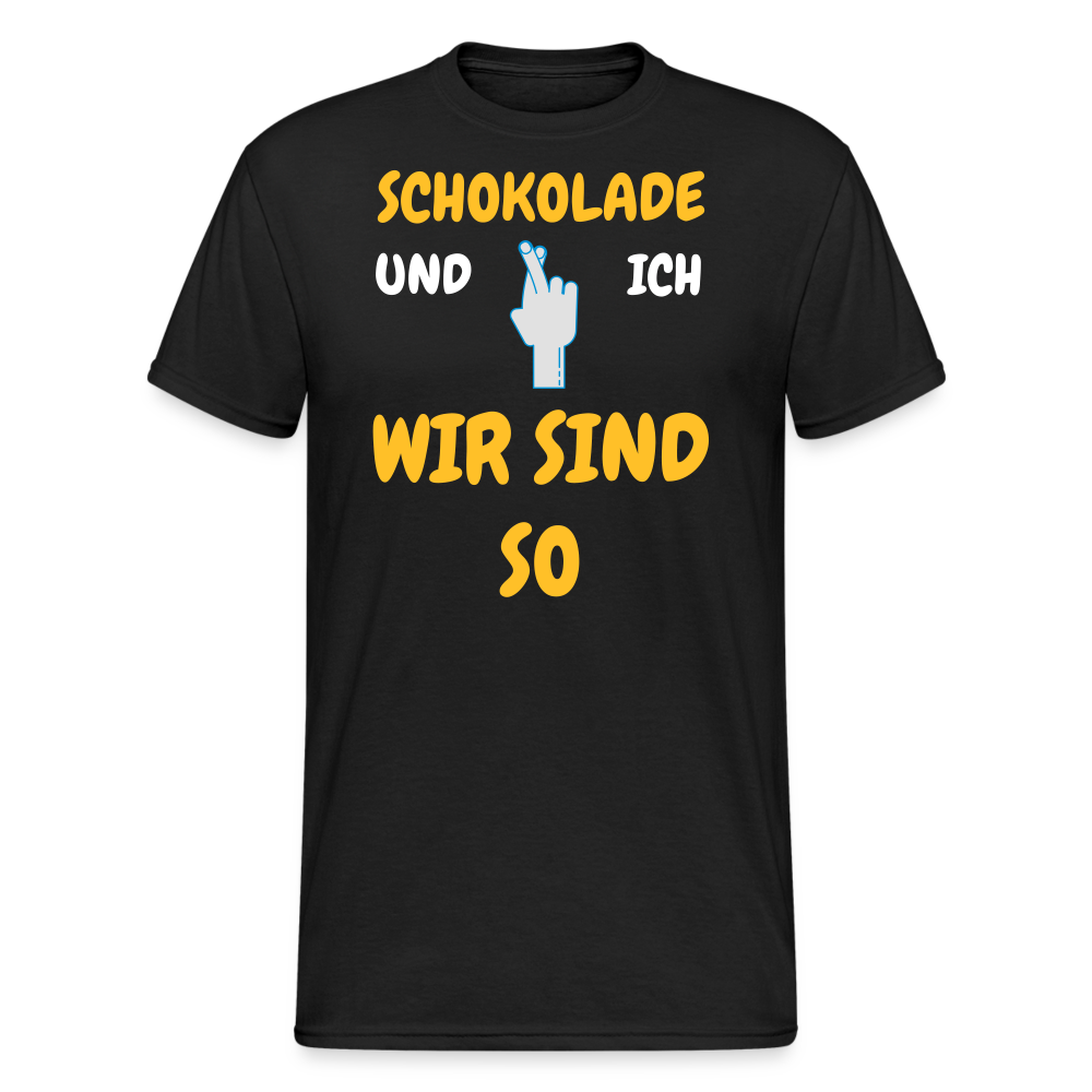 SSW2074 Tshirt SCHOKOLADE UND ICH WIR SIND SO - Schwarz