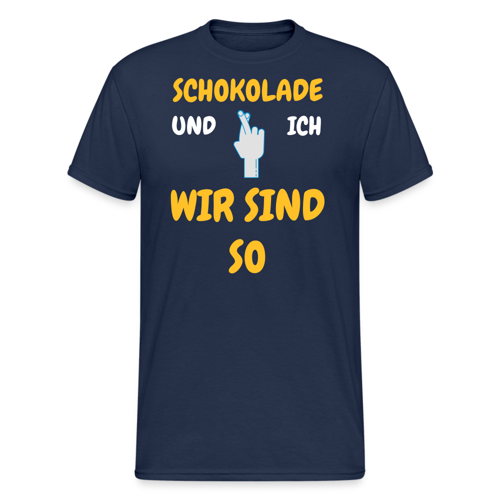 SSW2074 Tshirt SCHOKOLADE UND ICH WIR SIND SO - Navy