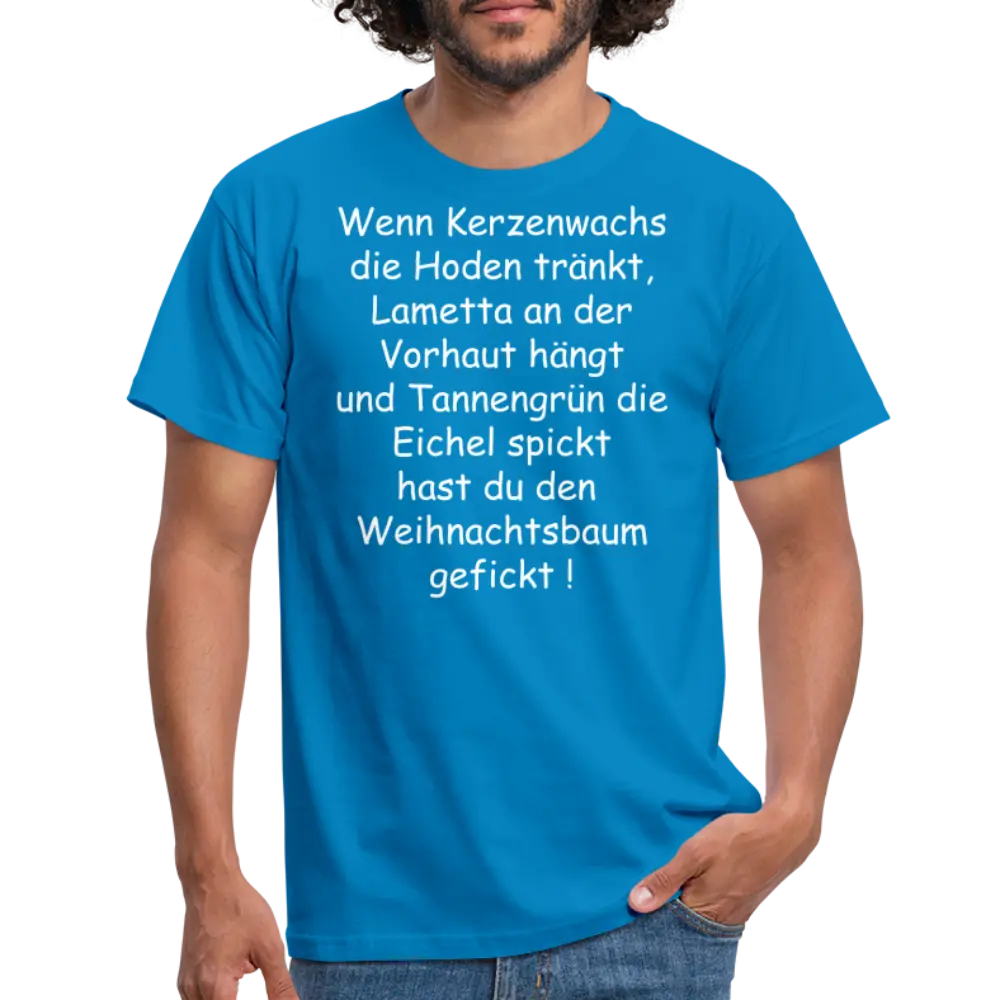 Wenn Kerzenwachs die Hoden tränkt, Lametta an der Vorhaut hängt und Tannengrün die Eichel spickt hast du den Weihnachtsbaum gefickt ! - Royalblau
