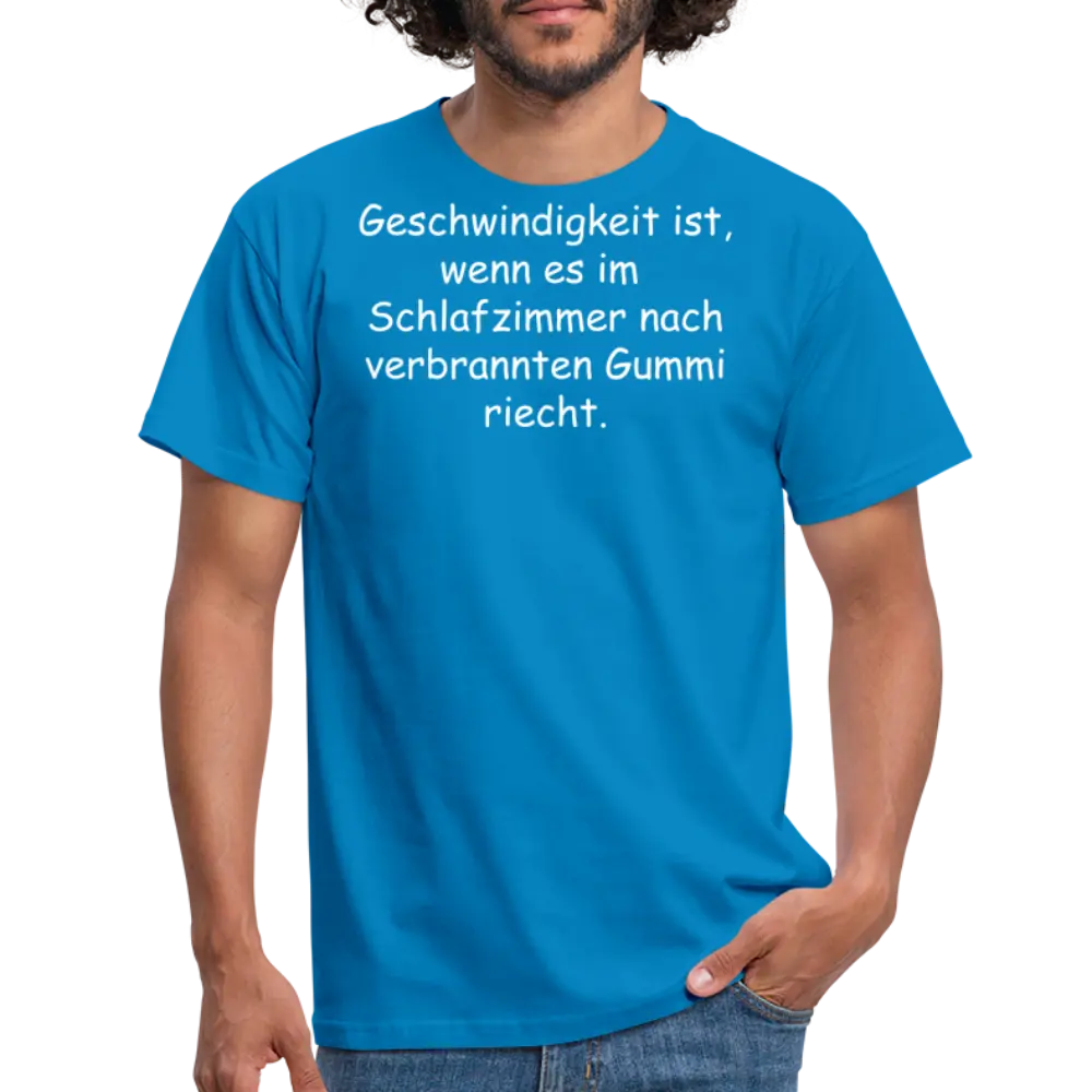 Geschwindigkeit ist, wenn es im Schlafzimmer nach verbrannten Gummi riecht. - Royalblau