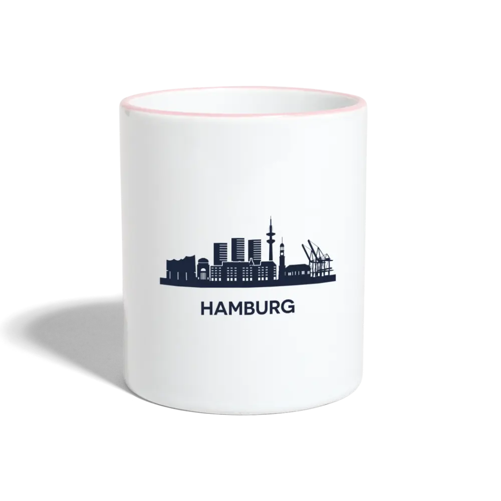 Tasse zweifarbig Hamburg - Weiß/Pink