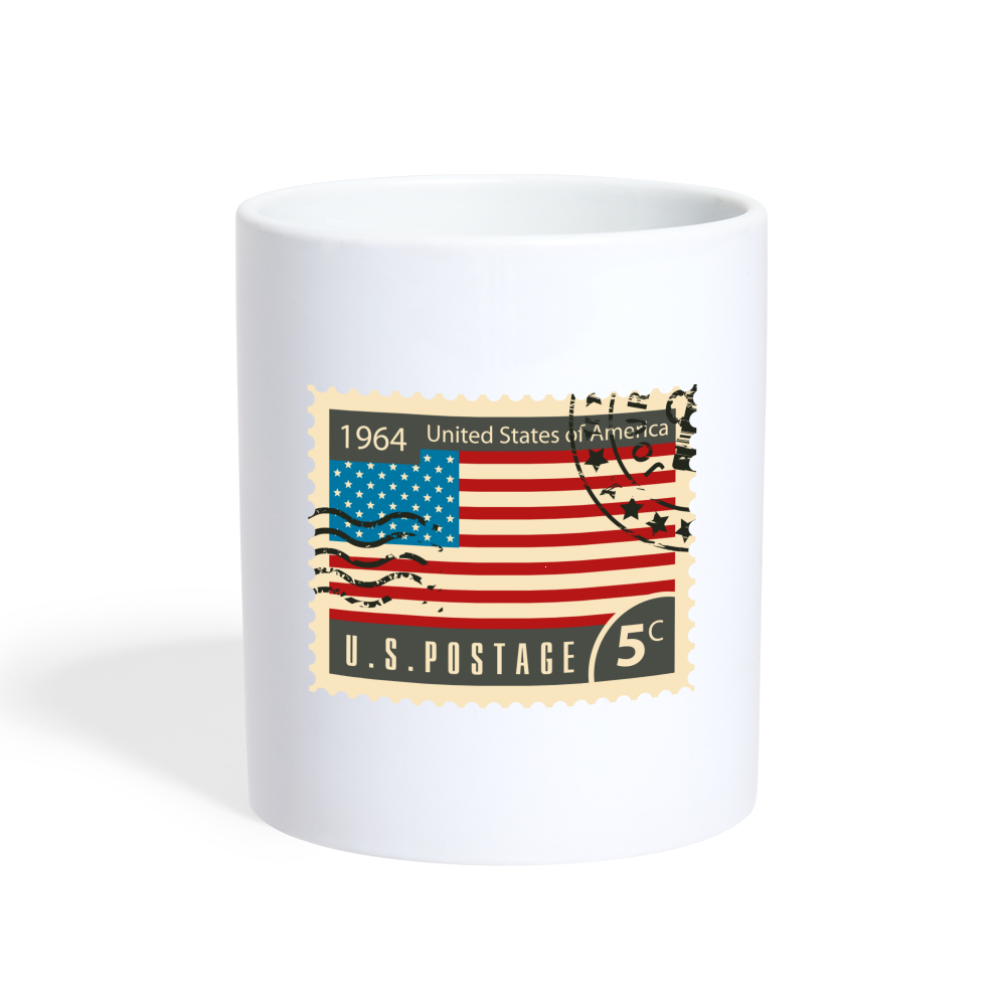 Tasse USA Briefmarke - weiß