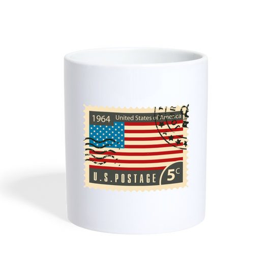 Tasse USA Briefmarke - weiß
