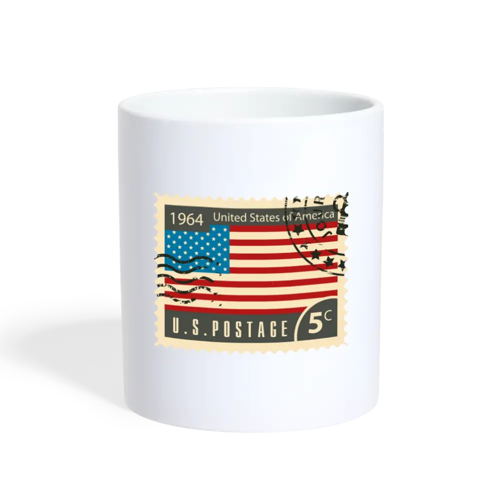 Tasse USA Briefmarke - weiß