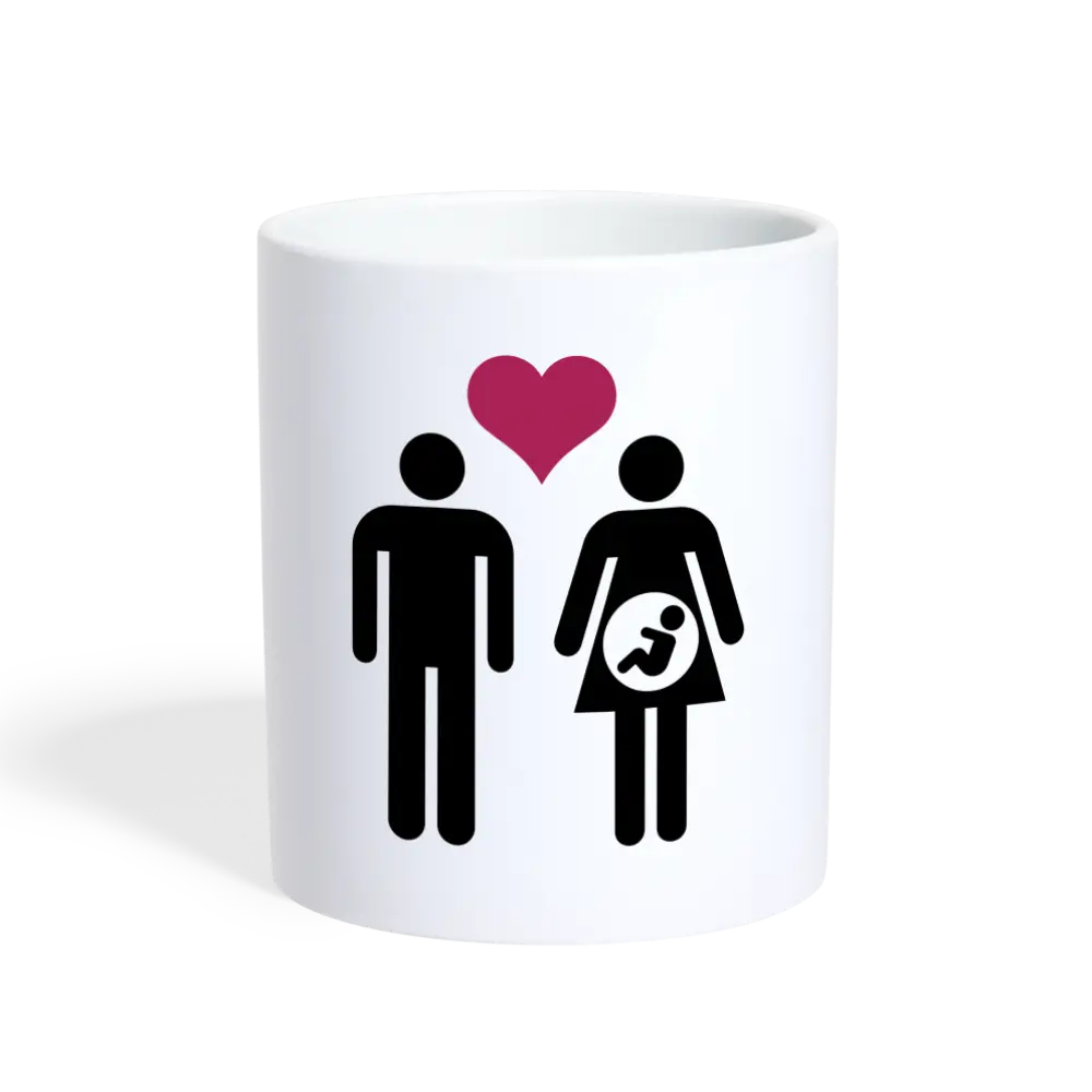 Tasse Pärchen mit Baby - weiß