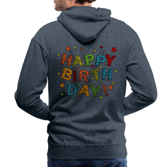 Men’s Premium Hoodie Happy Birth Day - Jeansblau
