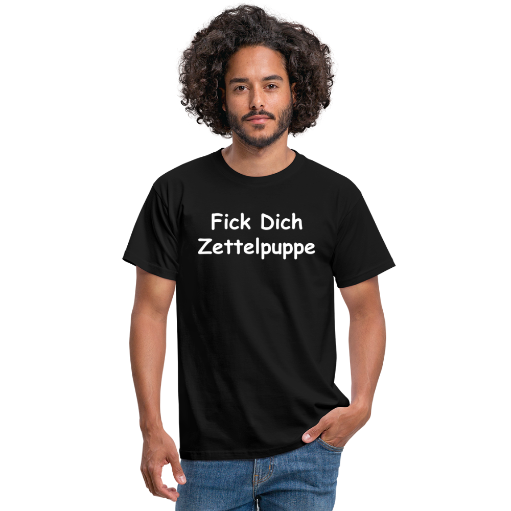 Fick Dich Zettelpuppe - Schwarz