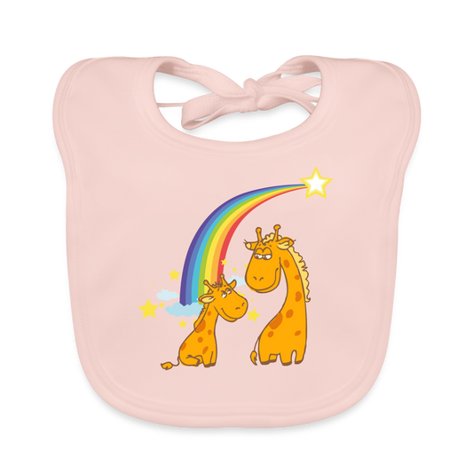 Baby Bio-Lätzchen Regenbogen Giraffe - Rose