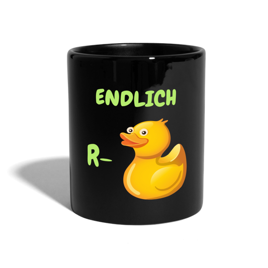 Kaffeebecher  ENDLICH R- ENTE bunt - Schwarz