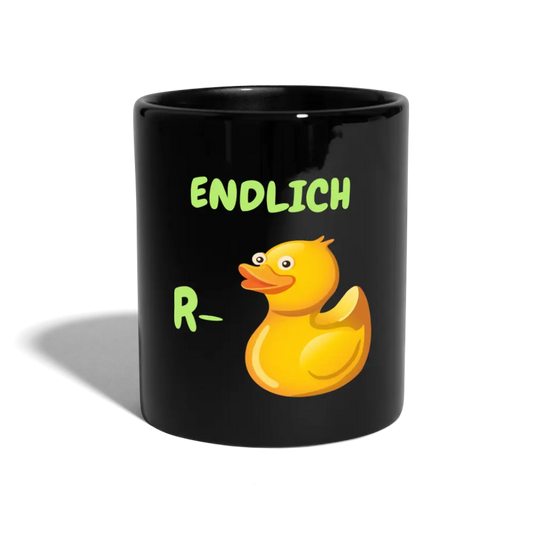 Kaffeebecher ENDLICH R- ENTE bunt - Schwarz