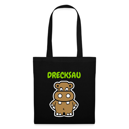 Stoffbeutel Drecksau - Schwarz
