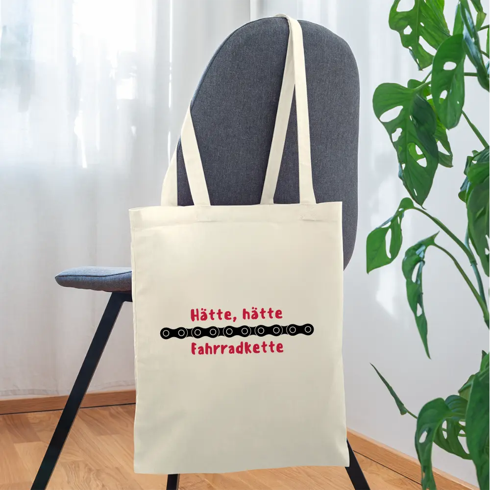 Stoffbeutel Hätte hätte Fahrradkette - Natur