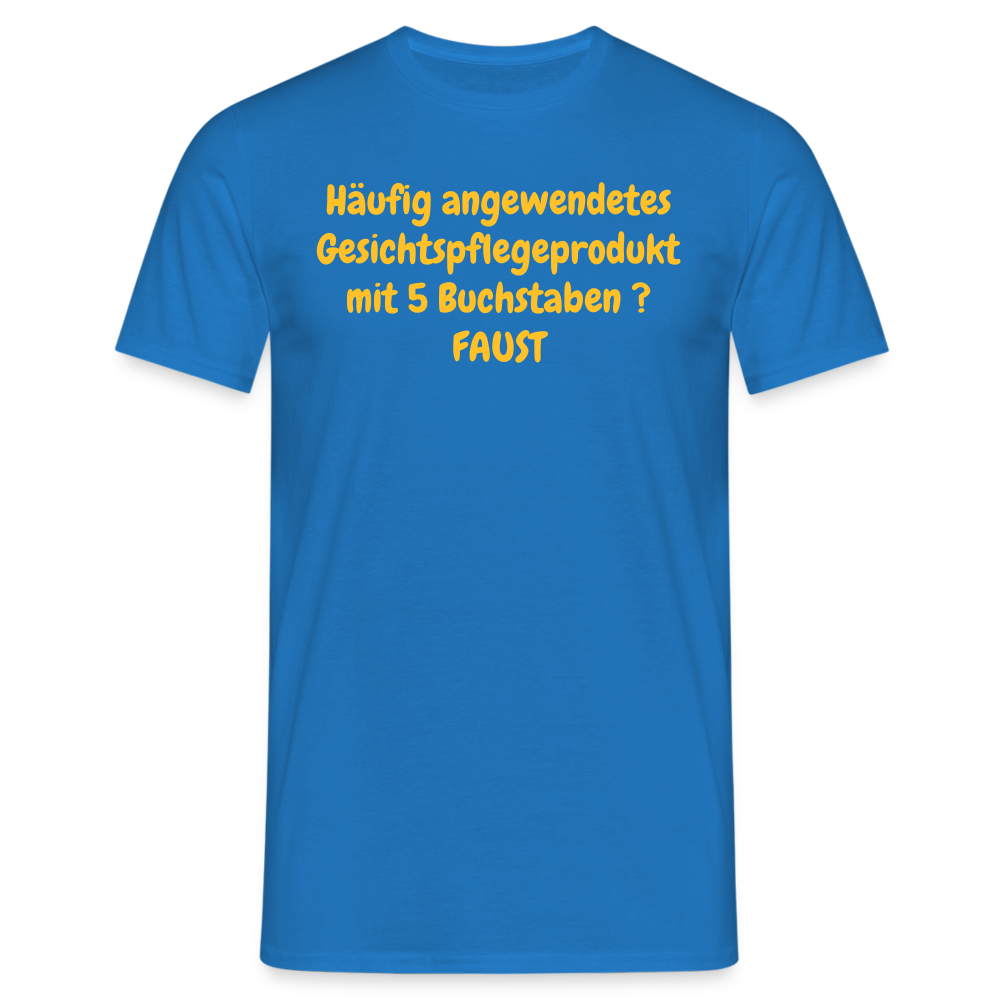 Häufig angewendetes Gesichtspflegeprodukt mit 5 Buchstaben ? FAUST - Royalblau