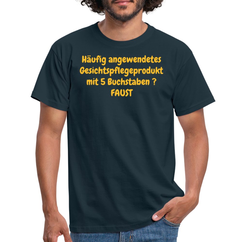 Häufig angewendetes Gesichtspflegeprodukt mit 5 Buchstaben ? FAUST - Navy