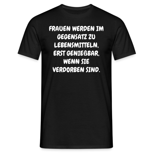 FRAUEN WERDEN IM GEGENSATZ ZU LEBENSMITTELN, ERST GENIEßBAR, WENN SIE VERDORBEN SIND. - Schwarz
