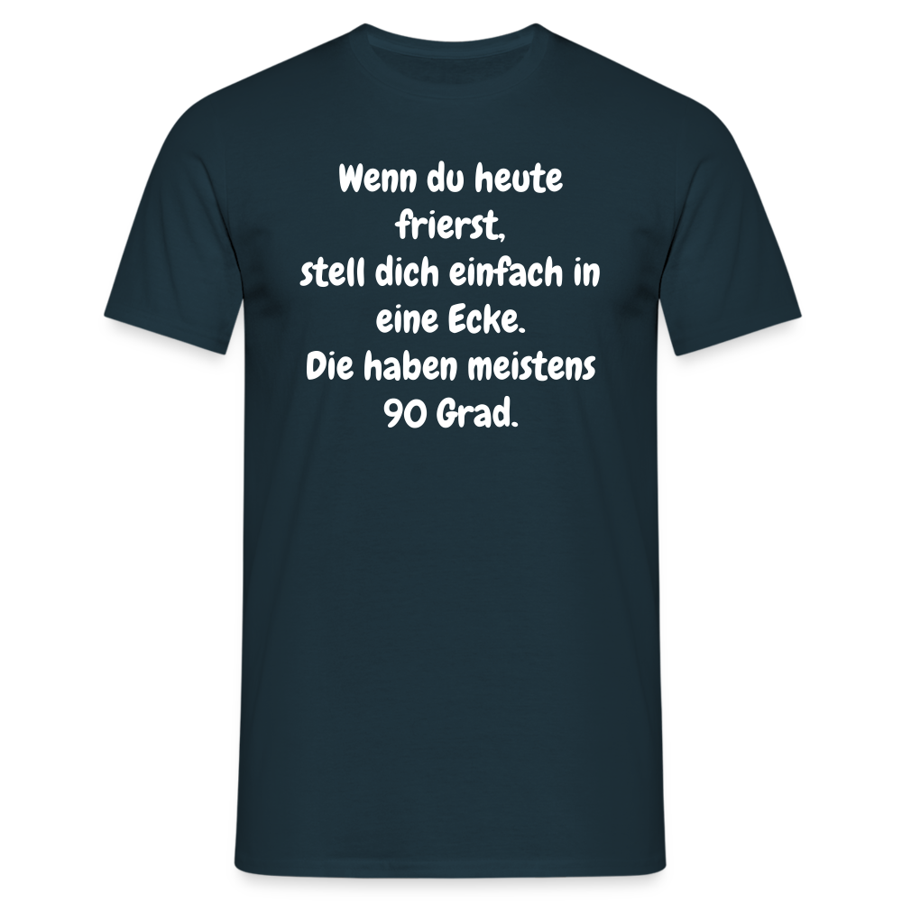 Wenn du heute frierst, stell dich einfach in eine Ecke. Die haben meistens 90 Grad. - Navy