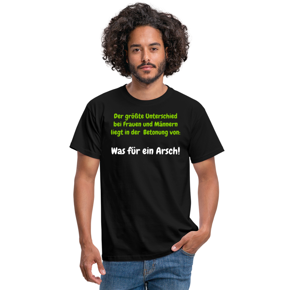 Der größte Unterschied bei Frauen und Männern liegt in der Betonung von: Was für ein Arsch! - Schwarz