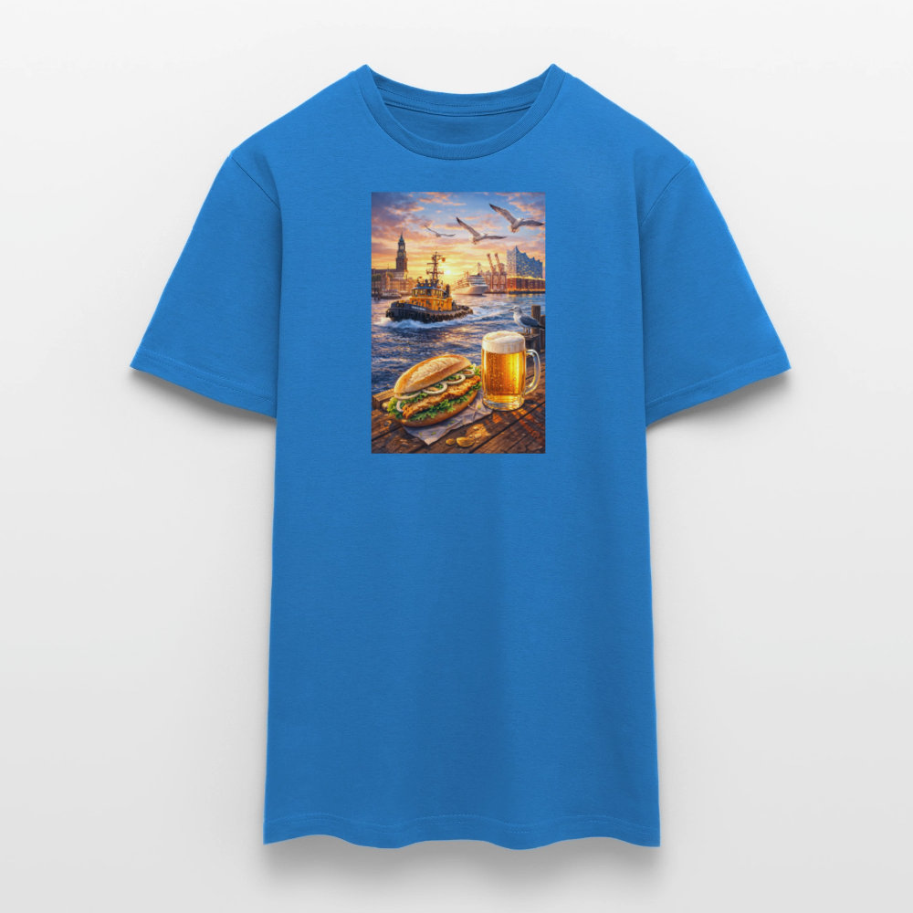 SSW2682Hamburger Hafen Bier und Fischbrötchen - Royalblau