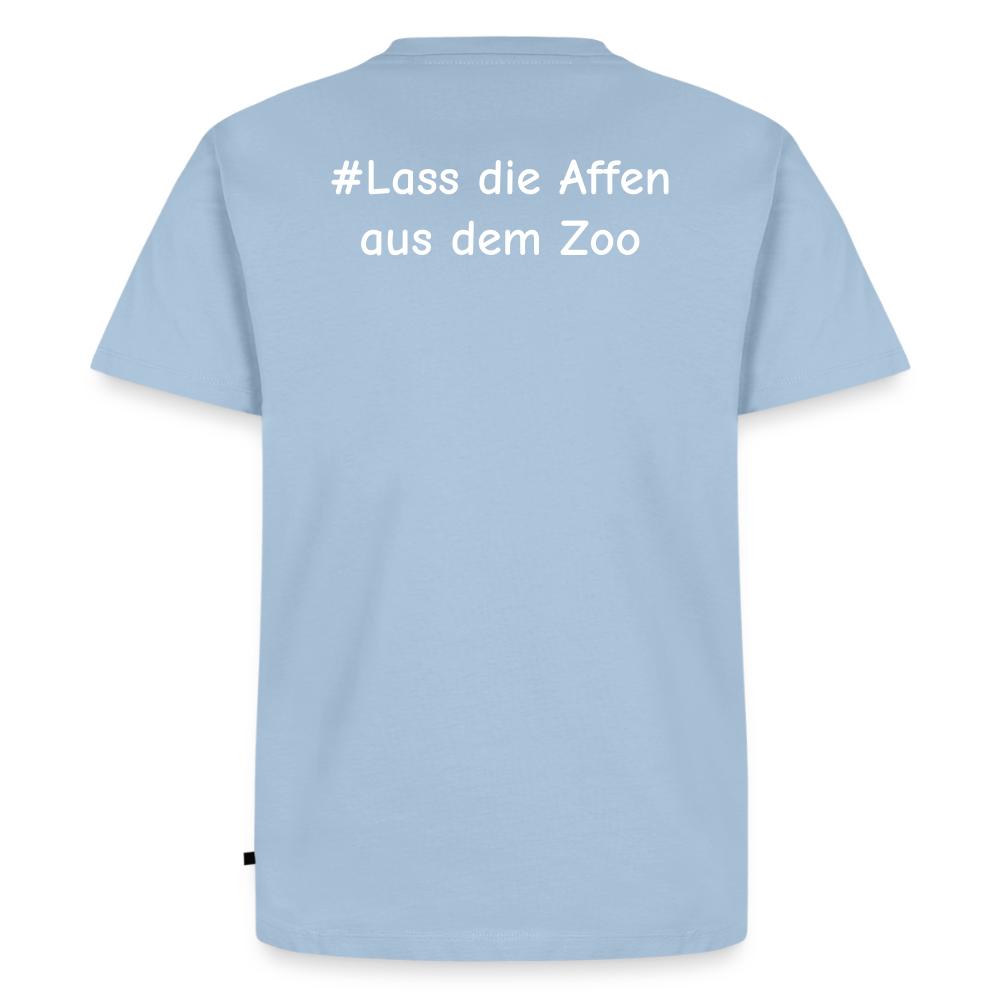 Tshirt Kunde Schule Bunte Maske gerade Schrift - Hellblau