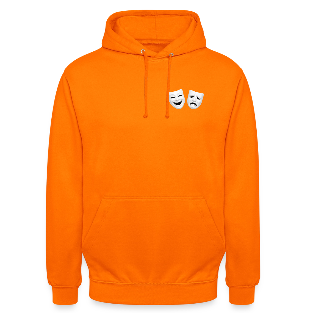 Hoodie Kunde Schule weiße Maske schiefe Schrift - Orange