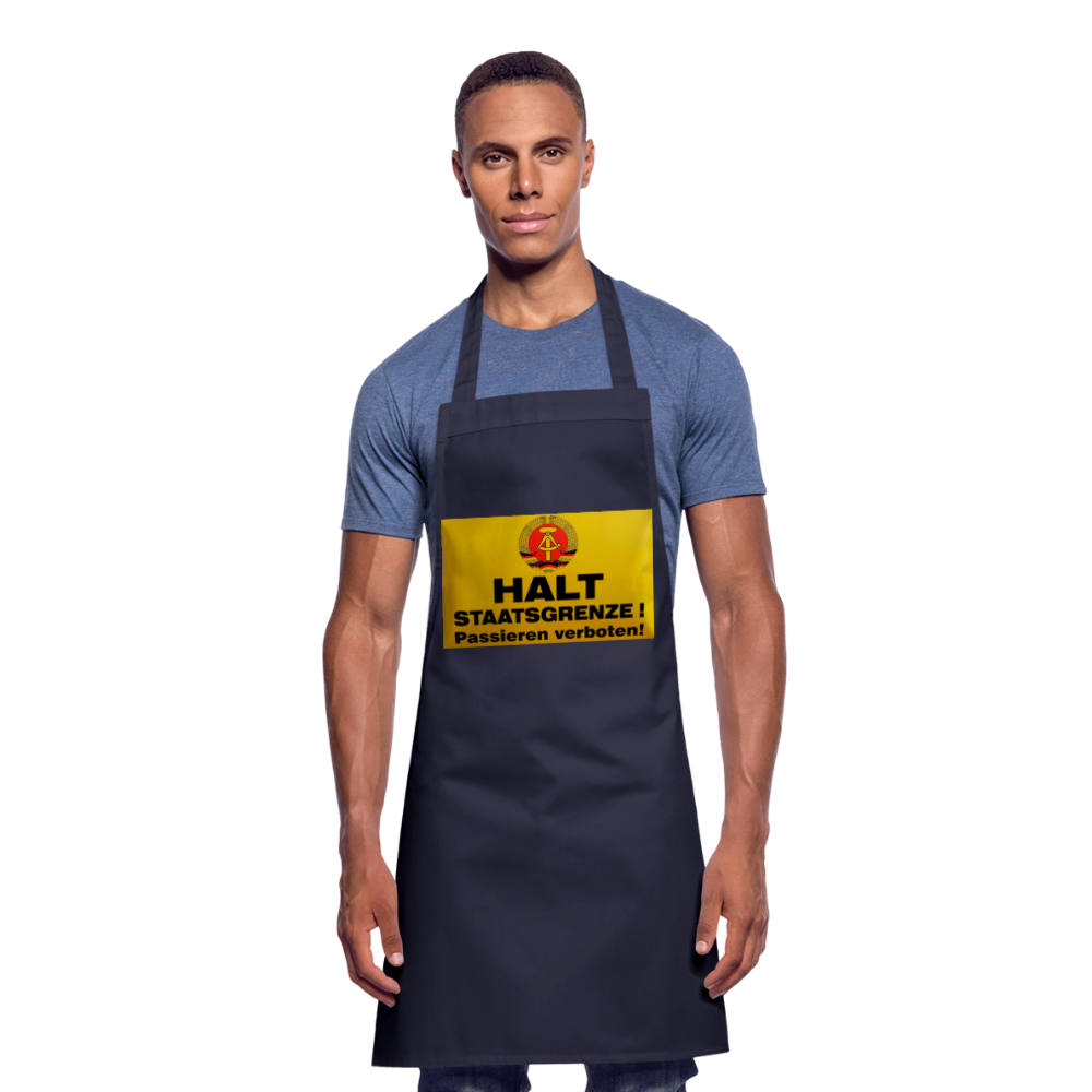 OSSI19 Kochschürze  HALT STAATSGRENZE - Navy
