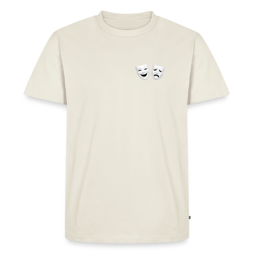Tshirt Kunde Schule weiße Maske schiefe Schrift - Naturweiß