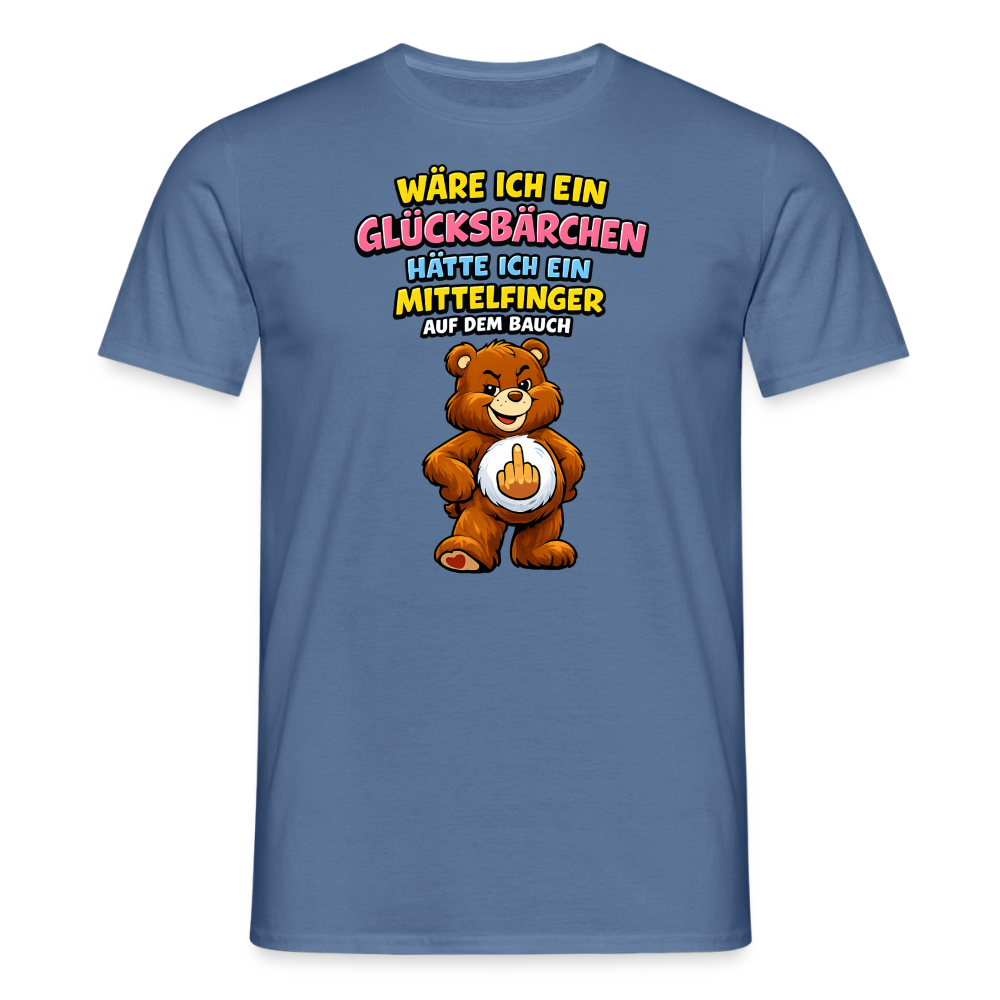 SSW2802 WÄRE ICH EIN GLÜCKSBÄRCHEN HÄTTE ICH EIN MITTELFINGER AUF DEM BAUCH - Taubenblau 