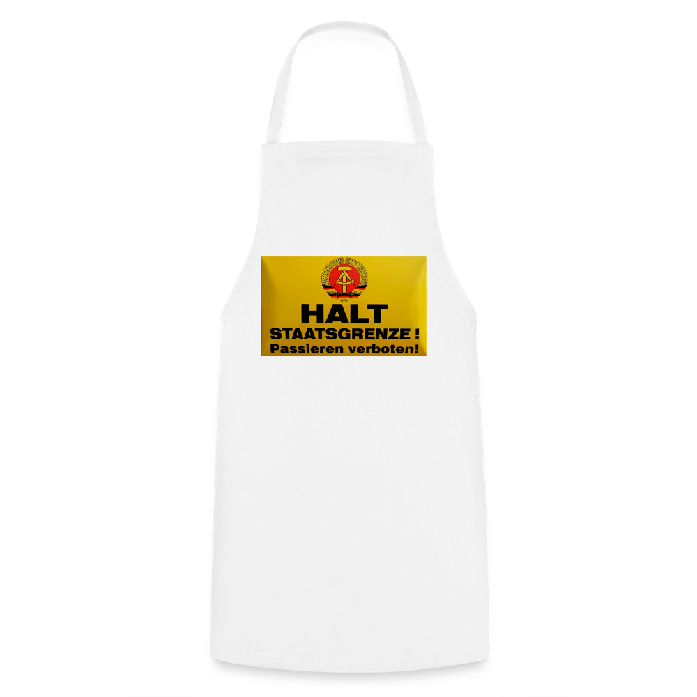 OSSI19 Kochschürze  HALT STAATSGRENZE - Weiß