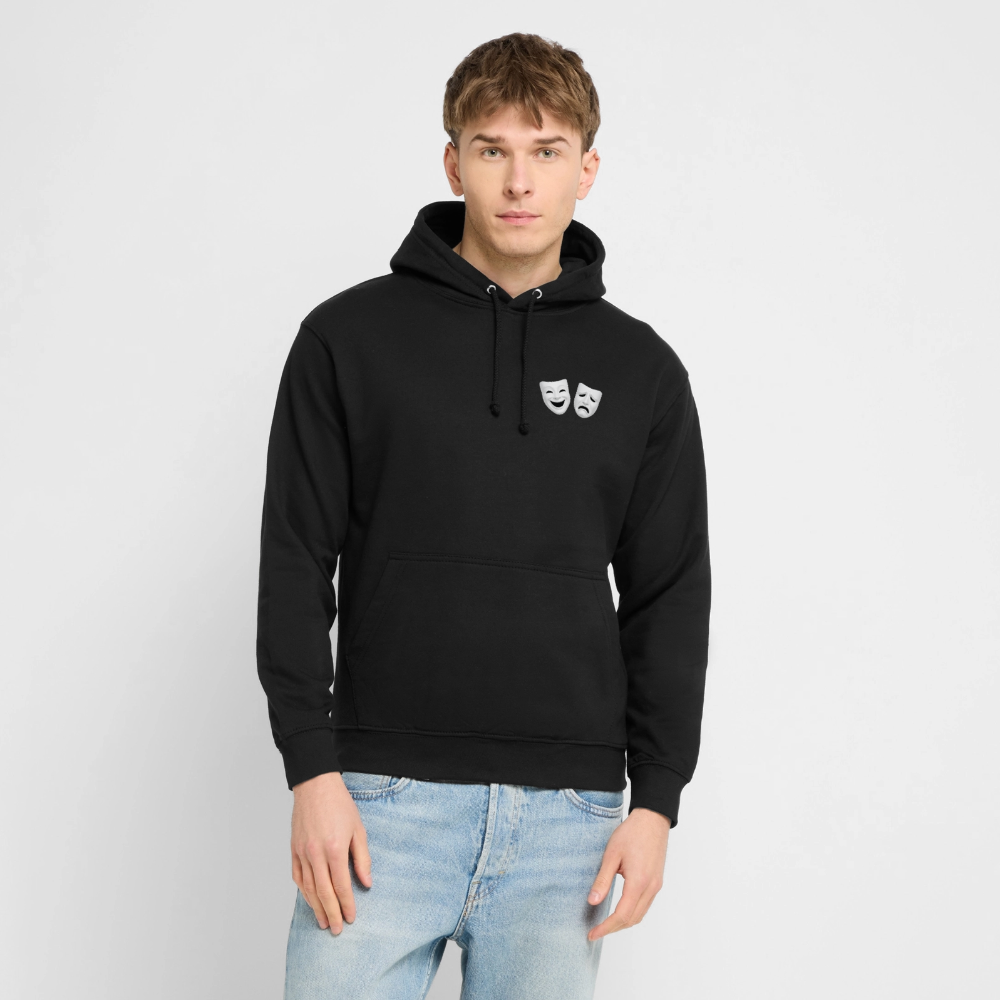 Hoodie Kunde Schule weiße Maske schiefe Schrift - Schwarz