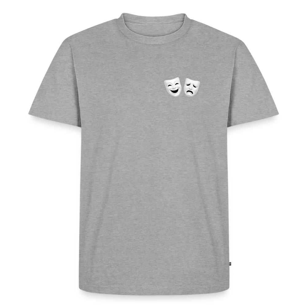 Tshirt Kunde Schule weiße Maske schiefe Schrift - Grau meliert