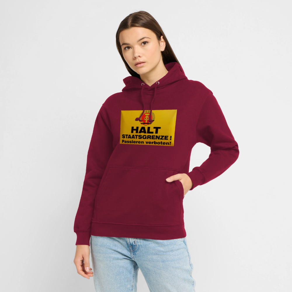 OSSI19 Hoodie HALT STAATSGRENZE - Bordeaux