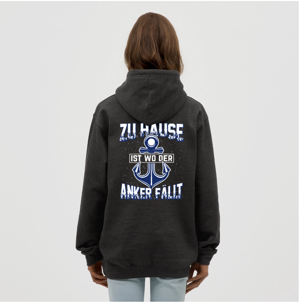 SSW2604 Zu Hause ist wo der Anker fällt Unisex Hoodie - Anthrazit