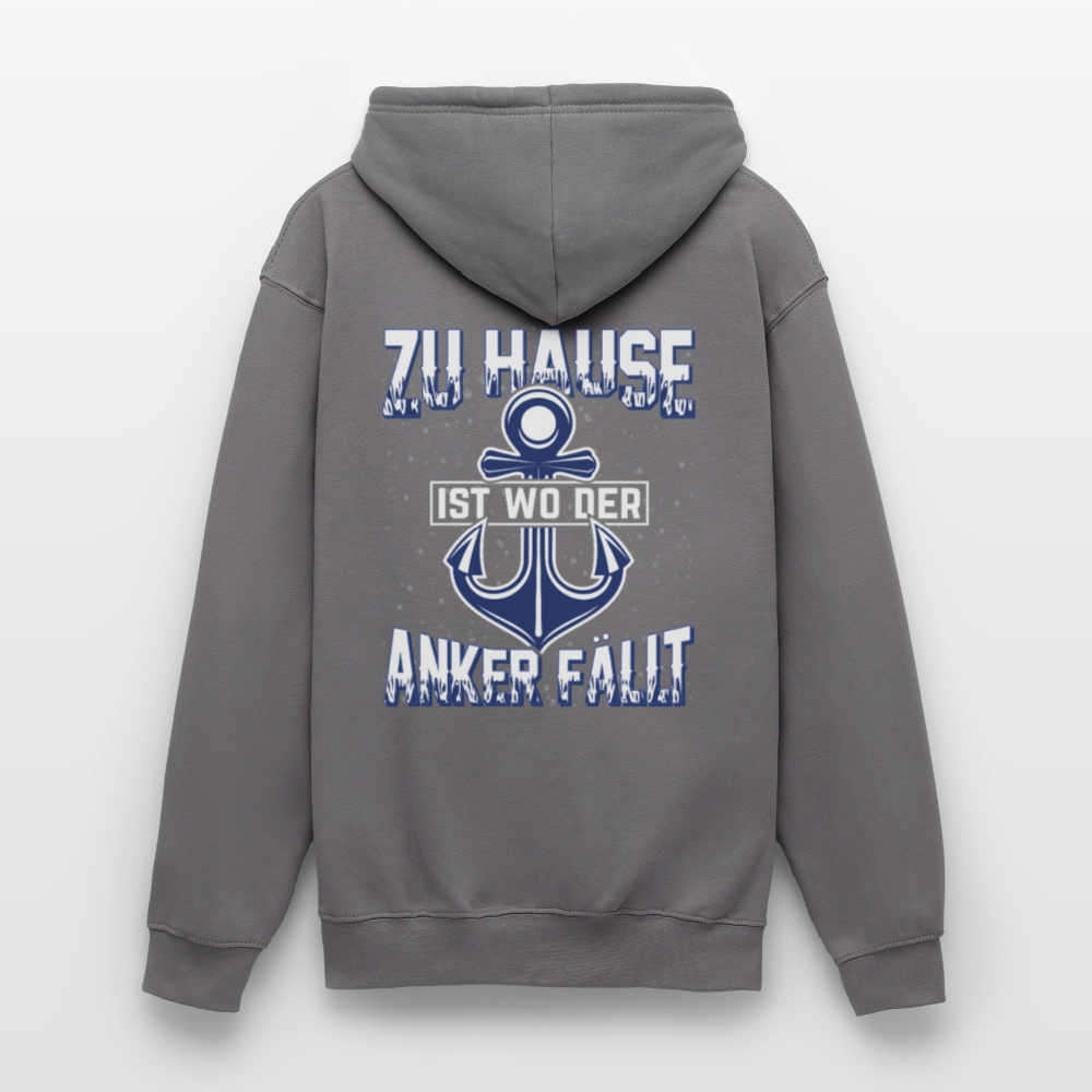 SSW2604 Zu Hause ist wo der Anker fällt Unisex Hoodie - Mittelgrau