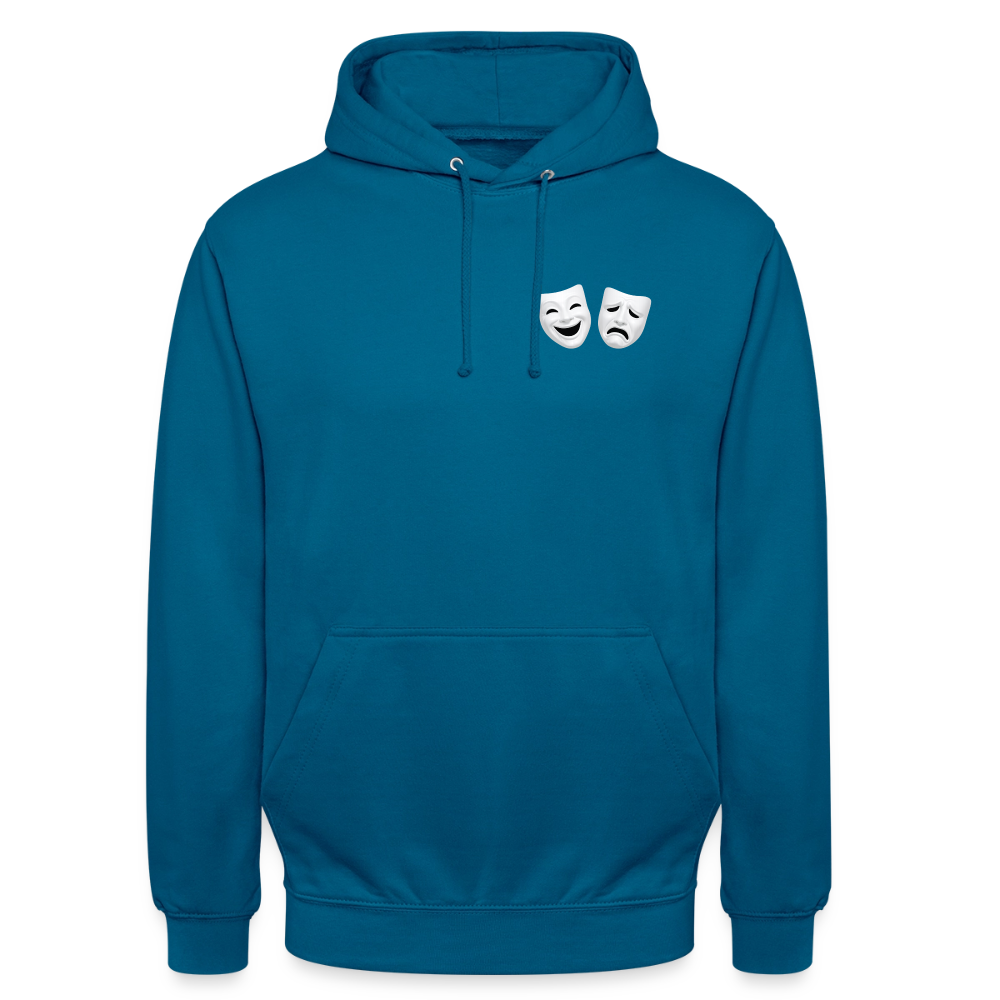 Hoodie Kunde Schule weiße Maske schiefe Schrift - Tiefseeblau 