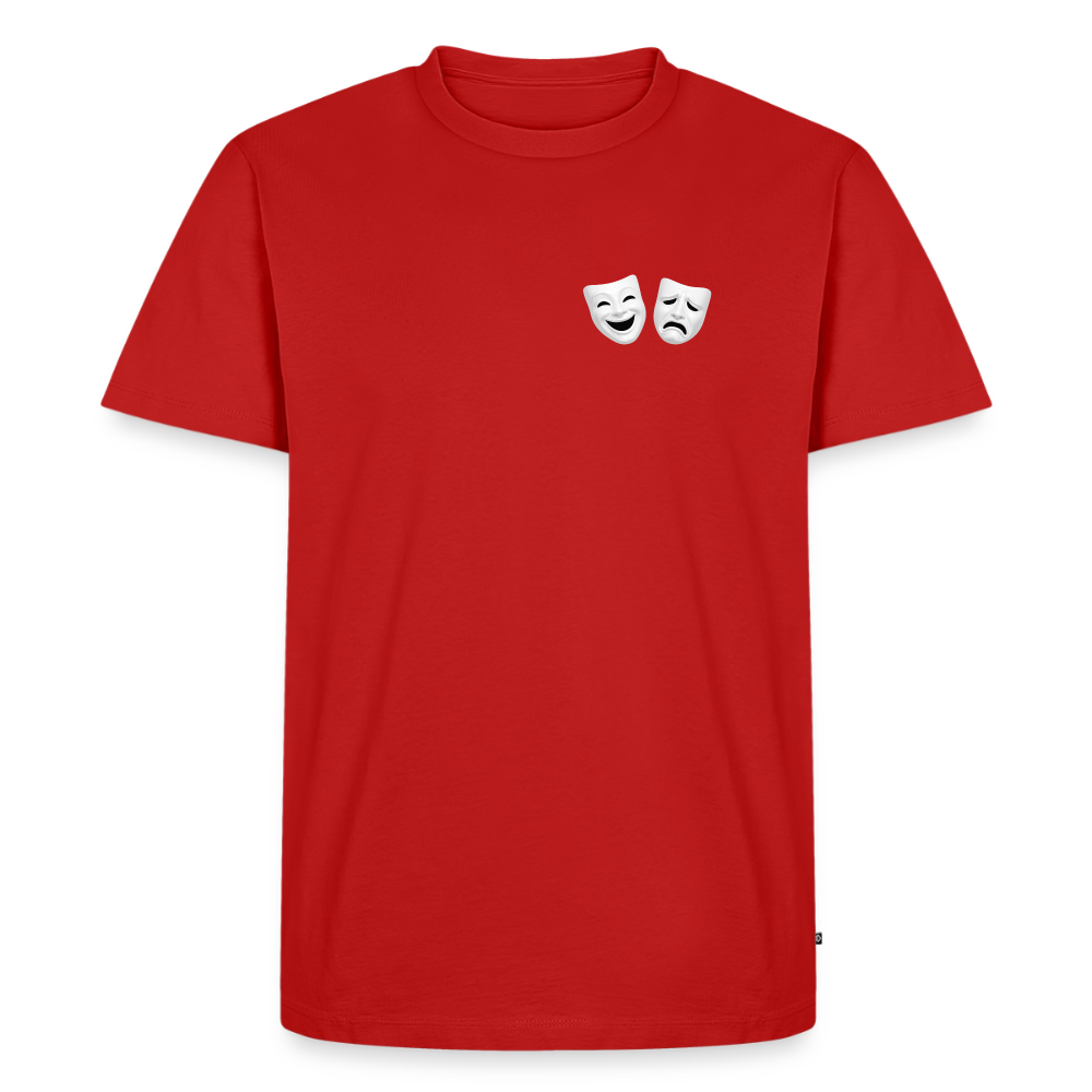 Tshirt Kunde Schule weiße Maske schiefe Schrift - Rot