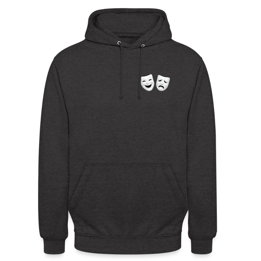 Hoodie Kunde Schule weiße Maske schiefe Schrift - Anthrazit