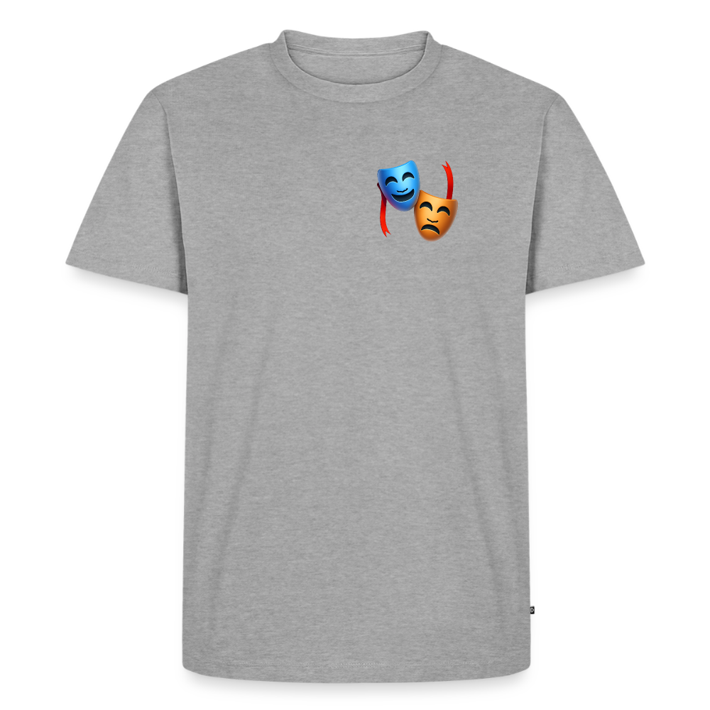 Tshirt Kunde Schule Bunte Maske gerade Schrift - Grau meliert