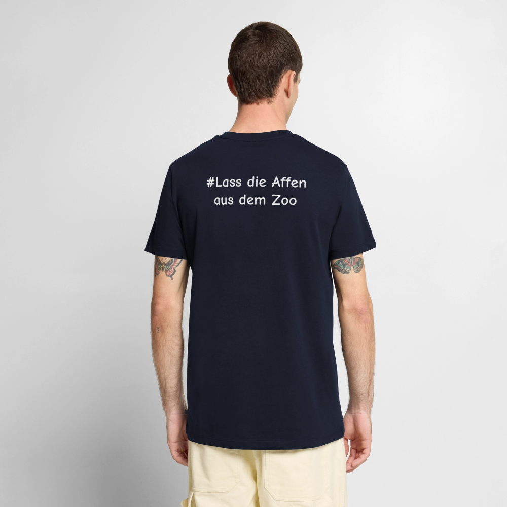 Tshirt Kunde Schule Bunte Maske gerade Schrift - Navy