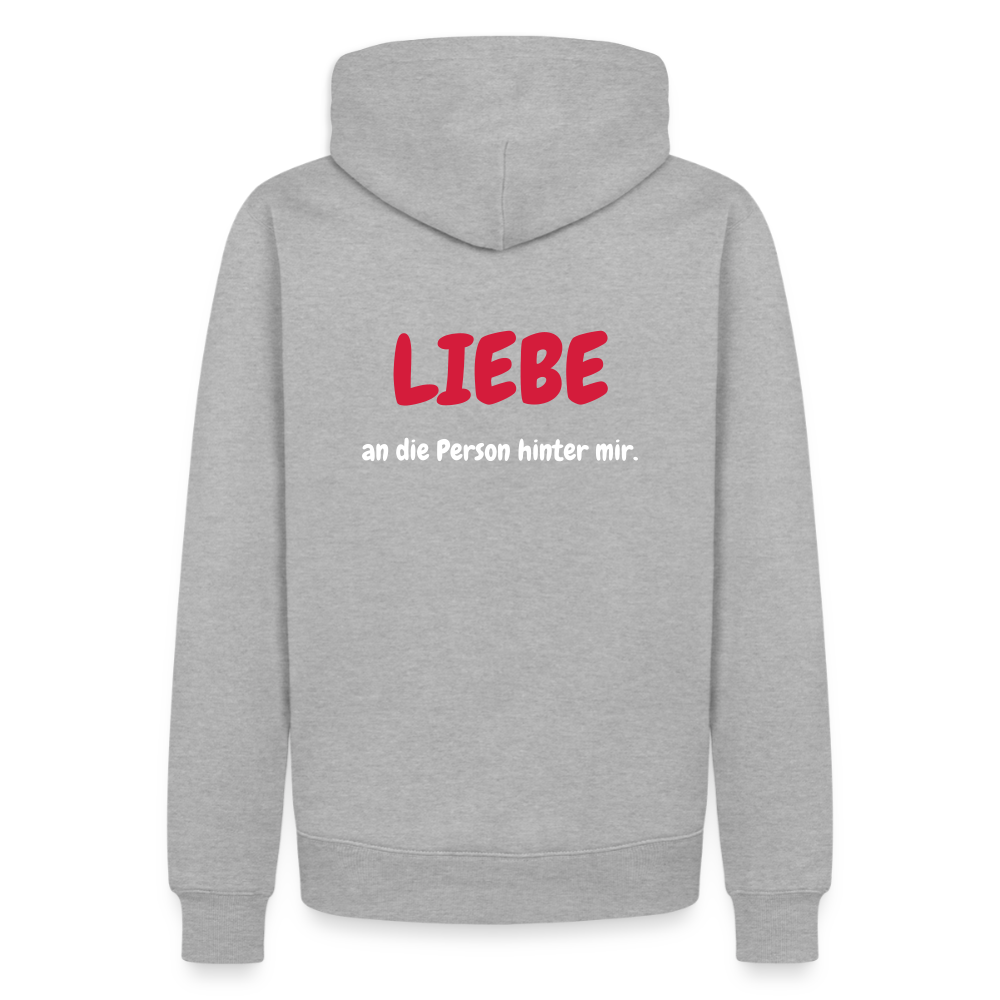 SSW1423 Hoodie LIEBE an die Person hinter mir - Grau meliert