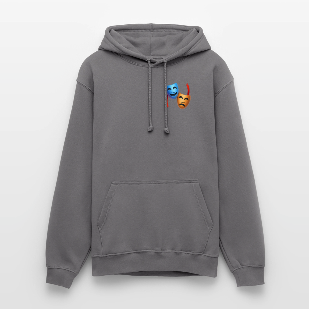 Hoodie Kunde Schule Bunte Maske gerade Schrift - Mittelgrau