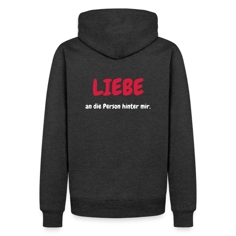 SSW1423 Hoodie LIEBE an die Person hinter mir - Anthrazit meliert