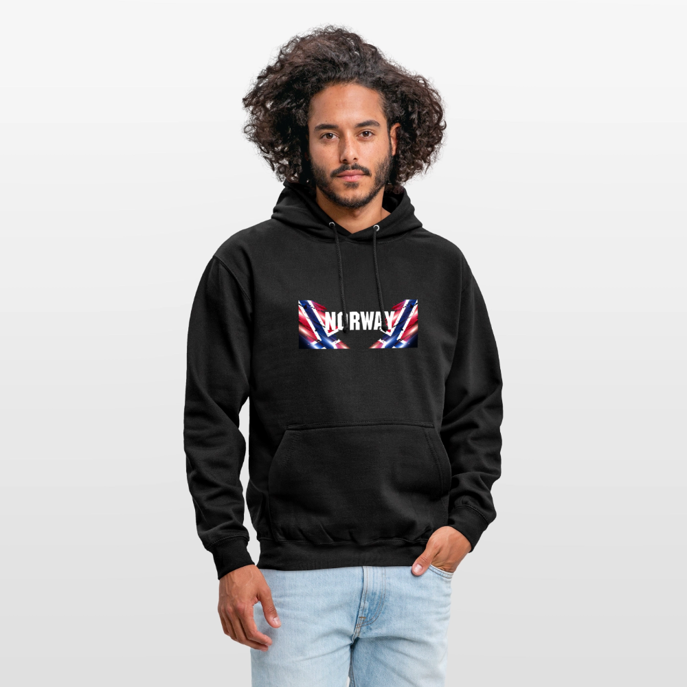 SSW2533 Kapuzenpulli Flag of Norway - Schwarz