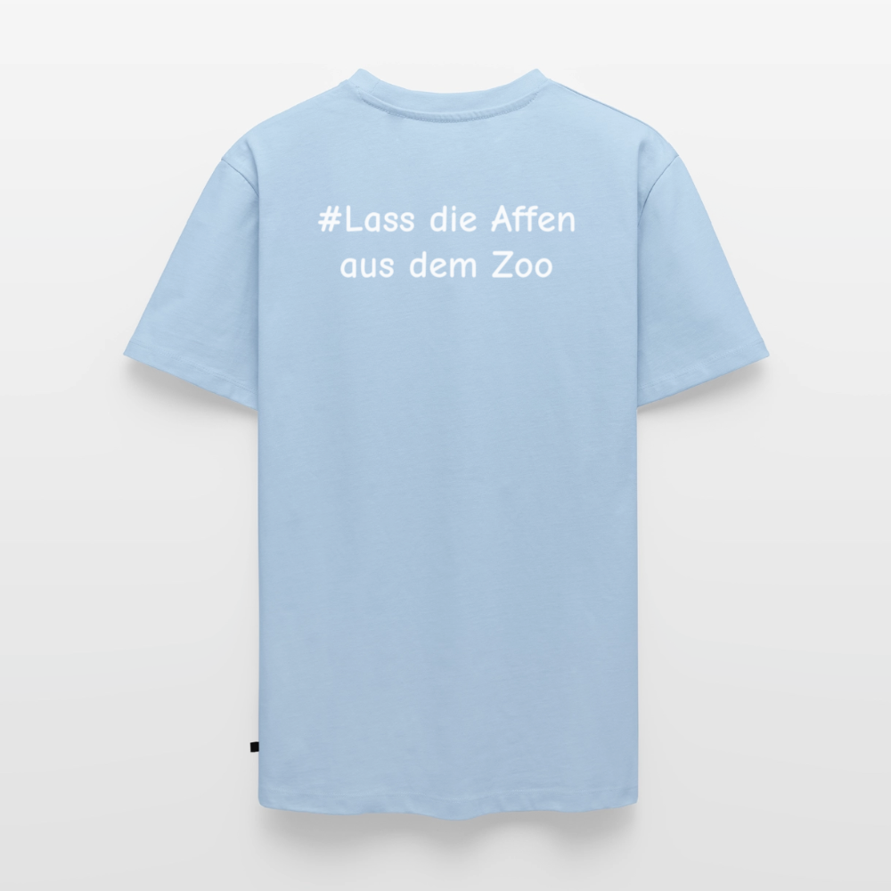 Tshirt Kunde Schule Bunte Maske gerade Schrift - Hellblau