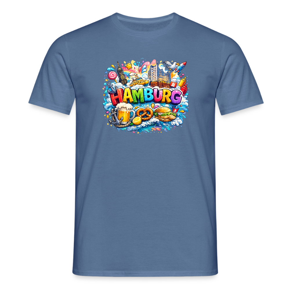 SSW2678Hamburg verrückt bunt - Taubenblau 