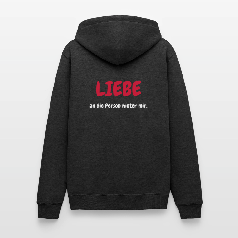 SSW1423 Hoodie LIEBE an die Person hinter mir - Anthrazit meliert